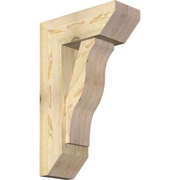 Ekena Millwork Funston Slat Rough Sawn Bracket w/ Offset Brace, Douglas Fir, 8"W x 20"D x 32"H BKT0806X20X32FST06RDF - main
